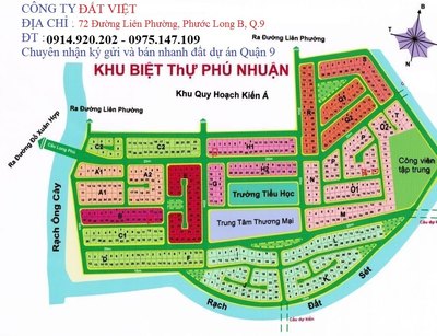 Bán đất nền dự án KDC Phú Nhuận - Q.9, khu biệt thự cao cấp Q9