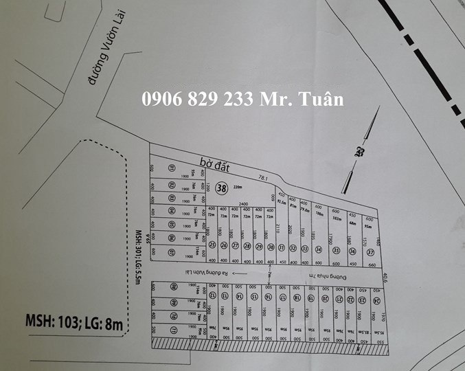 Bán đất Q.12, đường Vườn Lài, P. An Phú Đông giá 11tr/m2 đường nhựa 7-8m