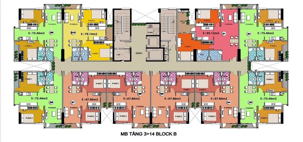 Bán căn hộ ngay ngã 4 giá chỉ 13.9 tr / m2