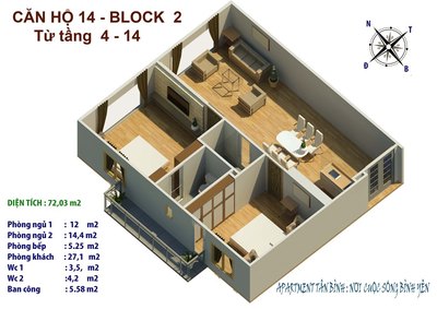 Tân Bình Apartment - căn hộ giá rẻ cho vay 80 % giá trị, lãi suất 5% trong 15 năm