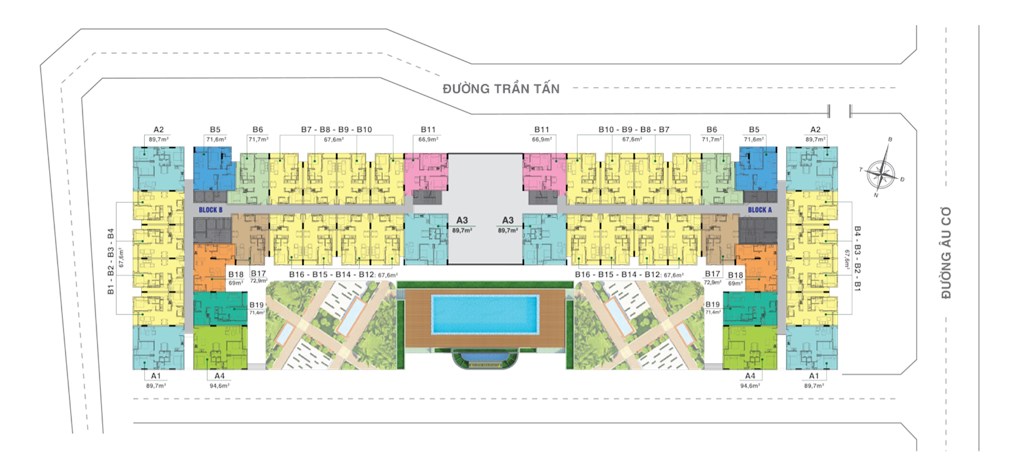 Mặt tiền Âu Cơ, có hồ bơi, đây đủ tiện ích, chỉ 1,32 tỷ căn 2PN - 2WC nhận ngay nội thất hoàn thiện