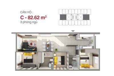 Bán căn hộ chung cư gần Đầm Sen 3PN 2WC 83 m2 CK 24%