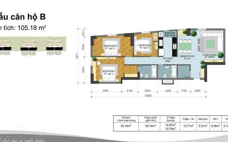 Bán Căn Hộ Belleza DT: 105 m2 3PN, Giá: 1,680 tỷ