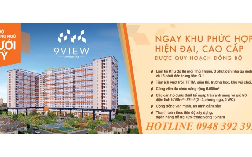 Căn hộ tri thức trẻ tại quận 9 giá 990 tr / căn hộ 2 PN